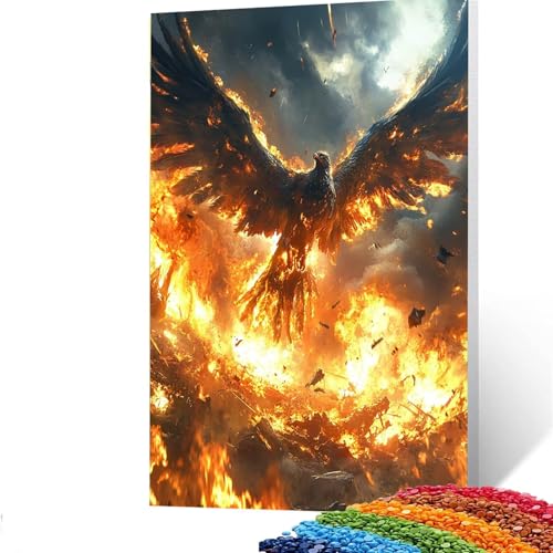 Diamond Painting Erwachsene Adler, Vollbohrer Diamant Malerei Landschaft, DIY Bastelset Erwachsene Diamant Painting Bilder Kinder 80x110cm für Wohnzimmer Schlafzimmer Wanddeko,Geschenke für Frauen D/6 von GUUOYUAL