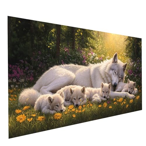 Diamond Painting Erwachsene Wolf 5D DIY Set Malen Nach Zahlen Erwachsene mit Strasssteine 80 x 40CM Diamant Painting Bilder Tier, Diamond Leinwand Bilder Stickerei Embroidery Kit, Zimmer Deko GYL6087 Diamond Painting Erwachsene Wolf 5D DIY Set Malen Nach Zahlen Erwachsene mit Strasssteine 80 x 40CM Diamant Painting Bilder Tier, Diamond Leinwand Bilder Stickerei Embroidery Kit, Zimmer Deko GYL6087 von GUUOYUAL