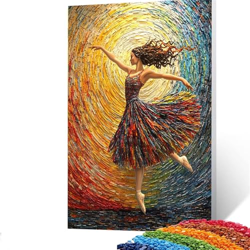 Frau Diamond Painting Erwachsene, 5D Abstrakt Diamant Painting Bilder Kinder, DIY Vollbohrer Diamanten Malerei Stickerei Set Kreuzstich Basteln Erwachsene, für Geschenke Home Wand Dekor 100x135cm 5/25 von GUUOYUAL