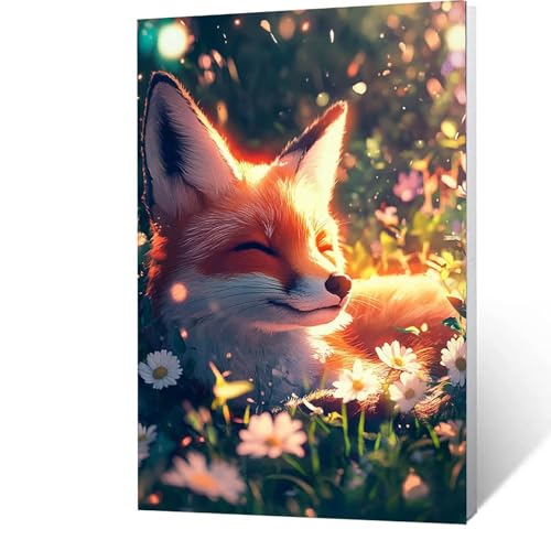 Fuchs Malen Nach Zahlen Erwachsene-Malen Nach Zahlen Blume, Diy mit Leinwand und Pinsel und Acrylfarben Set, Malen Nach Zahlen Erwachsene Bastelset Als Zimmer Deko, Geschenke für Frauen 70x95cm U-2- 9 von GUUOYUAL