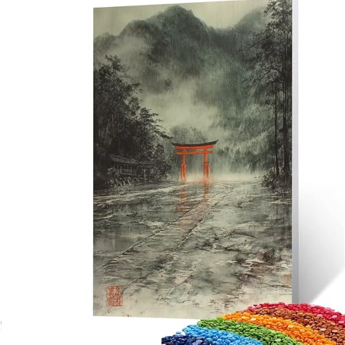 Japan Diamond Painting Erwachsene, 5D Landschaft Diamant Painting Bilder Kinder, DIY Vollbohrer Diamanten Malerei Stickerei Set Kreuzstich Basteln Erwachsene, für Home Wand Dekor 50 x 70cm GYL365 von GUUOYUAL