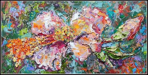 Malen Nach Zahlen Erwachsene Abstrakt, Blume Malen Nach Zahlen Mit Pinseln und Acrylfarbe, Diy Paint by Numbers, Handgemalt öLgemäLde Kit, Malen Nach Zahlen Kinder für Home Decor 30x60cm Q -j11 von GUUOYUAL