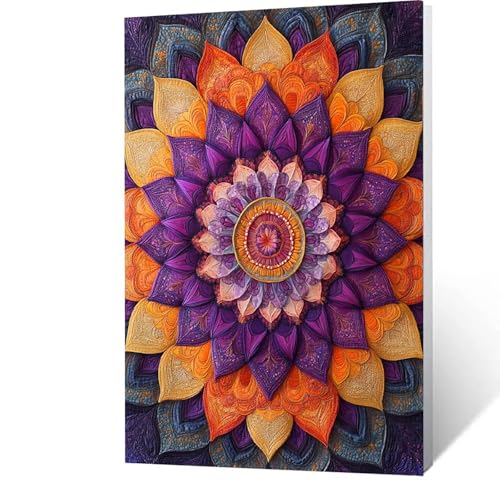 Malen Nach Zahlen Erwachsene Blume, Paint by Numbers Malen Nach Zahlen DIY Mandala mit Pinseln und Acrylfarben Handgemalt Ölgemälde Leinwand 30x40cm, Home Decor, Geschenke für Frauen Ohne Rahmen M-5-4 von GUUOYUAL