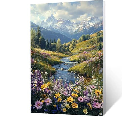 Malen Nach Zahlen Erwachsene Blume -AnfäNger -kinder -Leinwand zum Bemalen Und Pinsel Und Acrylfarben Set, Malen Nach Zahlen Berg Diy Handgemalt öLgemäLde Kit Als Geschenke für Männer 20x30cm 4-0-Q von GUUOYUAL