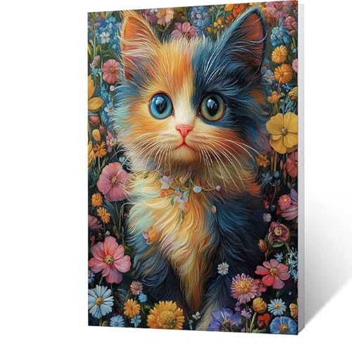 Malen Nach Zahlen Erwachsene Katze -AnfäNger -kinder -Leinwand zum Bemalen Und Pinsel Und Acrylfarben Set, Malen Nach Zahlen Blume Diy Handgemalt öLgemäLde Kit Als Geschenke für Männer 20x30cm 1-L-8 von GUUOYUAL