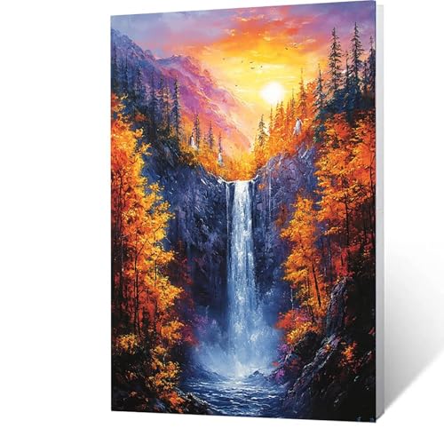 Malen Nach Zahlen Erwachsene Kinder Anfänger Stürze DIY Handgemalt Ölgemälde auf Leinwand Kit für Home Deko oder Geburtstag Weihnachten Geschenk für Männer Mit Acrylfarben Pinsel Baum 90x120cm Z-4-8 von GUUOYUAL