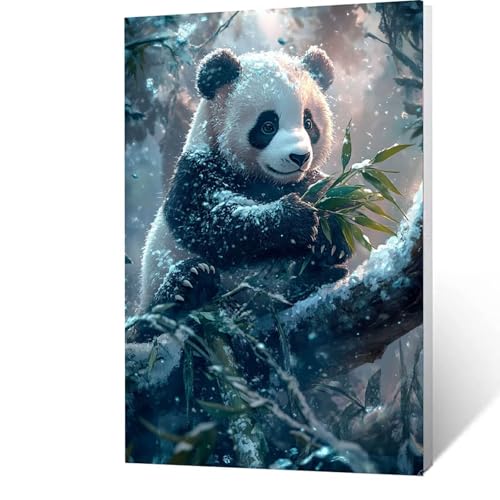 Malen Nach Zahlen Erwachsene Panda -AnfäNger -kinder -Leinwand zum Bemalen Und Pinsel Und Acrylfarben Set, Malen Nach Zahlen Baum Diy Handgemalt öLgemäLde Kit Als Geschenke für Männer 80x110cm 8-9-N von GUUOYUAL