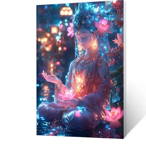 Malen nach Zahlen Erwachsene 50x70cm Bastelset, DIY zen Malen Nach Zahlen Kinder mit Pinseln und Acrylfarben – Blume Handbemalt leinwand bilder für Zimmer Deko, Geschenk für Männer (ohne Rahmen) X-7-U von GUUOYUAL