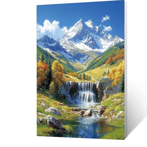 Malen nach Zahlen Erwachsene 90x120cm Bastelset, DIY Berg Malen Nach Zahlen Kinder mit Pinseln und Acrylfarben – Baum Handbemalt leinwand bilder für Zimmer Deko, Geschenk für Männer ohne Rahmen 3-2-5 von GUUOYUAL