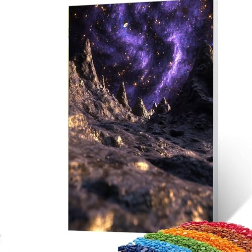 Sternenhimmel Diamond Painting Erwachsene, 5D Landschaft Diamant Painting Bilder Kinder, DIY Vollbohrer Diamanten Malerei Stickerei Set Kreuzstich Basteln Erwachsene, Geschenke Wand Dekor 100x135cm N/ von GUUOYUAL