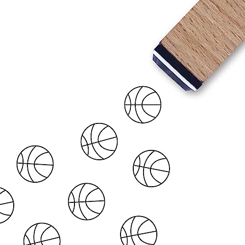 Basketball-Gummistempel, 1,9 cm kleiner Mini-Sport-Stempel für Scrapbooking, Kartenherstellung, Planer von GUVSPTI