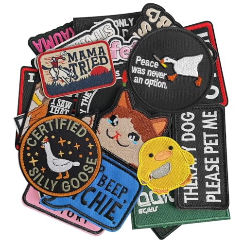 GYGYL 12 Stück zufällige taktische Moral-Patches, Stickrahmen und Look-Patch-Set für Mützen, Taschen, Rucksäcke, Westen, Militäruniformen, taktische Ausrüstung usw von GUYI