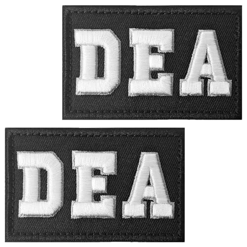 GYGYL 2 Stück DEA Patch, taktischer Klettverschluss bestickte Applikation Patch für Mützen, Rucksäcke, Kleidung, Westen, Militäruniformen, taktische Ausrüstung usw von GUYI