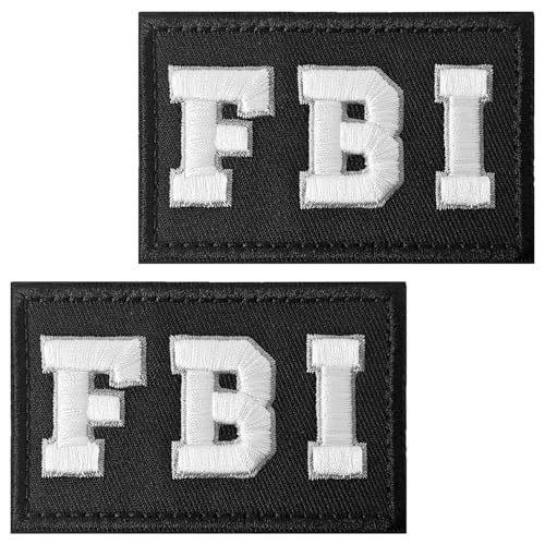 GYGYL 2 Stück FBI Patch, taktischer Klettverschluss bestickte Applikation Patch für Mützen, Rucksäcke, Kleidung, Westen, Militäruniformen, taktische Ausrüstung usw von GUYI