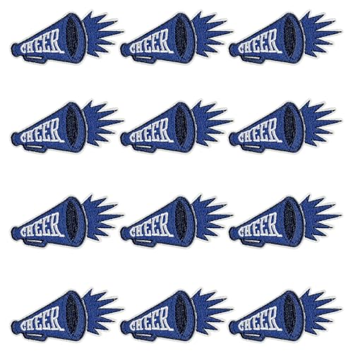 GYGYL Cheer Iron on Patches, Cheerleading Cheerleader Embroidered Patches for Sports Squad Team Games Football Baseball Game Day (Megaphon, Blue) von GUYI