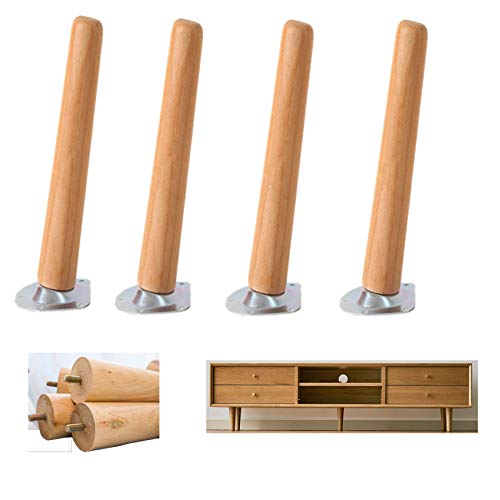 GVBJIUAXJM 4er Set Möbelbeine Massivholz Möbelfüße konisch Buche Ersatz Schrankfüße für TV Couchtisch Betttisch Stuhl Schrank Couch Ottomane Ersatz Tischbeine Ersatzbein von GVBJIUAXJM