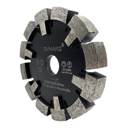 GVHAKG Tuck Point 120mm Diamant Fräser,Sehr verschleißfest Lange Lebensspanne für Estrich, Asphalt,Premium-Qualität Räumscheibe mit T-Schutzsegment(120x16x12x22,23mm) von GVHAKG