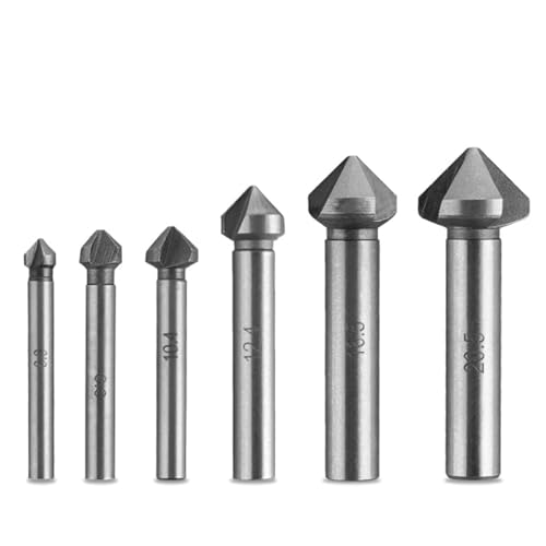 Senker Metall, 6 Stück Kegelsenker Satz, Kegelsenker Set, Kegelsenker Bohrer, für Edelstahl Gusseisen Aluminium Kupfer Kunststoff von GVPOELR