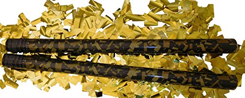 GW Handels UG 2er Set Konfettikanonen XL 80 cm Party-Popper Konfetti-Shooter Gold metallic Partykanonen Konfettibombe Hochzeit Geburtstag Karneval von GW Handels UG