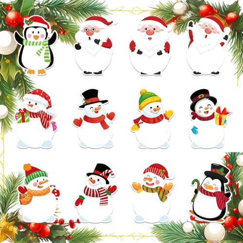 GWAWG 12PCS Haftnotizen Weihnachten Mini Weihnachten Sticky Notes Weihnachten Selbstklebende Notizzettel Weihnachtliche Haftnotizen Weihnachten Notizblock Weihnachtsnotizen Weihnachtsgeschenke von GWAWG