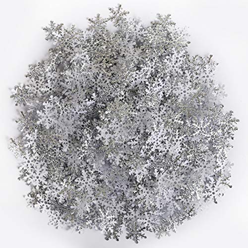 GWHOLE 600 x Konfetti Schneeflocken Silber Weihnachten Tisch Deko Basteln DIY von GWHOLE