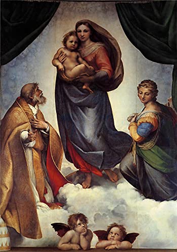 GWYDYB 5D Diamond Painting Sets, Raphael berühmte Gemälde - Our Lady Of Sixtine - Wanddekoration Kunsthandwerk Mosaik Malerei und Geschenke 30×40cm von GWYDYB