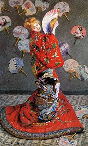 GWYDYB DIY 5D Diamond Bead Painting Sets, Claude Monet Works - Kamui im ​​japanischen Kimono - Diamantstickerei Kunstgeschenke Dekor 30×40cm von GWYDYB