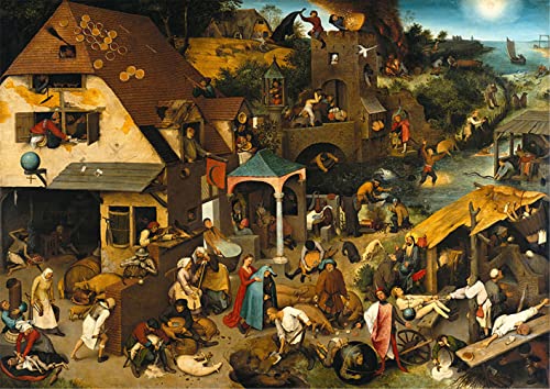 GWYDYB DIY 5D Diamond Painting Kits, Berühmte Gemälde von Pieter Bruegel The Elder – Niederländische Sprichwörter – Wanddekoration von GWYDYB