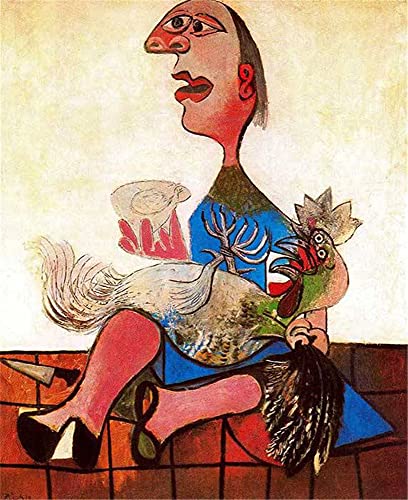 GWYDYB DIY 5D Diamond Painting Set, Pablo Picasso Berühmte Gemälde - Frau und Hahn - Wanddekoration 40×50cm von GWYDYB