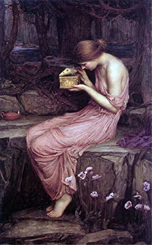 GWYDYB DIY 5D Diamond Painting Sets, Berühmte Gemälde von John William Waterhouse - Pushk öffnet die Goldbox - Wanddekoration 30×40cm von GWYDYB