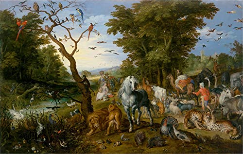 GWYDYB Gemälde von Pieter Bruegel The Elder – Tiere betreten die Arche Noah – DIY 5D Diamond Painting Kits Stickerei Strass Kunst Heimdekoration Geschenke von GWYDYB