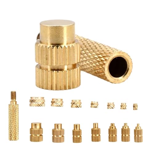 Gewindeeinsätze M2 M3 M4 M5 M6 M8 Lötkolben Spitze Messing Einsatz Mutter Heat Set for 3D Drucker Teil Kunststoff Löten Kupfer Hot Melt Einsatz Muttern für 3D Druckteile Automobil Kunststoffschale(M2- von GXMDSGZ