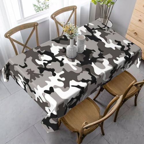 GXUNGT Ack elegante rechteckige Tischdecke mit Camouflage-Druck, für Ess-, Küchen- und Outdoor-Tische und Bauernhaus-Dekoration von GXUNGT