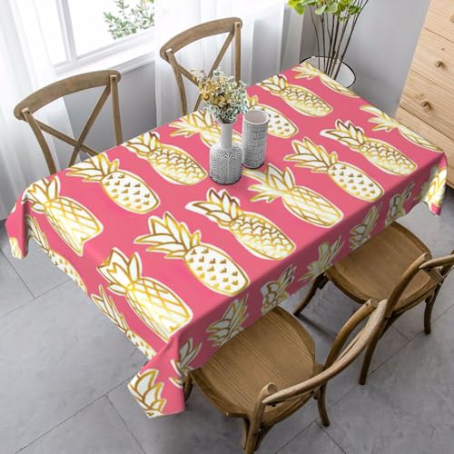 GXUNGT Elegante rechteckige Tischdecke mit Ananas-Druck, für Ess-, Küchen- und Outdoor-Tische und Bauernhaus-Dekoration von GXUNGT