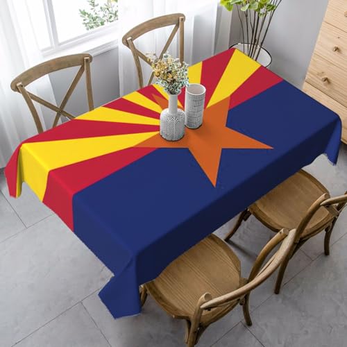 GXUNGT Elegante rechteckige Tischdecke mit Arizona-Flaggen-Druck, für Ess-, Küchen- und Outdoor-Tische und Bauernhaus-Dekoration von GXUNGT