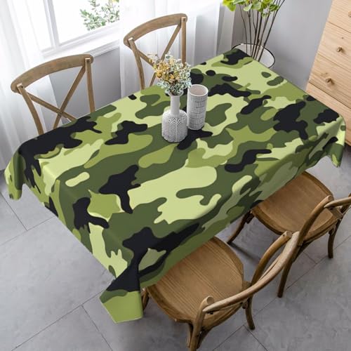 GXUNGT Elegante rechteckige Tischdecke mit Camouflage-Muster, für Esstische, Küchen- und Outdoor-Tische und Bauernhaus-Dekoration von GXUNGT