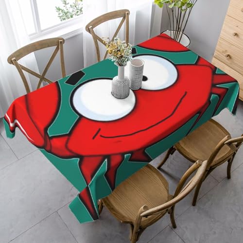 GXUNGT Elegante rechteckige Tischdecke mit Cartoon-Krabben-Druck, für Ess-, Küchen- und Outdoor-Tische und Bauernhaus-Dekoration von GXUNGT