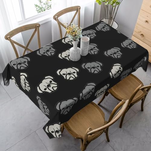 GXUNGT Elegante rechteckige Tischdecke mit amerikanischer Bulldogge, für Esstische, Küchen- und Outdoor-Tische und Bauernhaus-Dekoration von GXUNGT