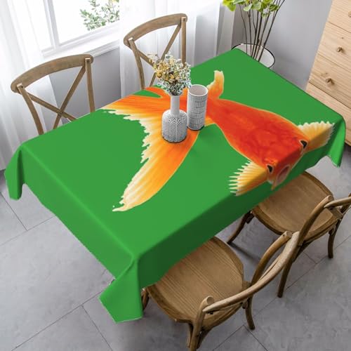 GXUNGT Elegante rechteckige Tischdecke mit echtem Fischdruck, für Ess-, Küchen- und Outdoor-Tische und Bauernhaus-Dekoration von GXUNGT