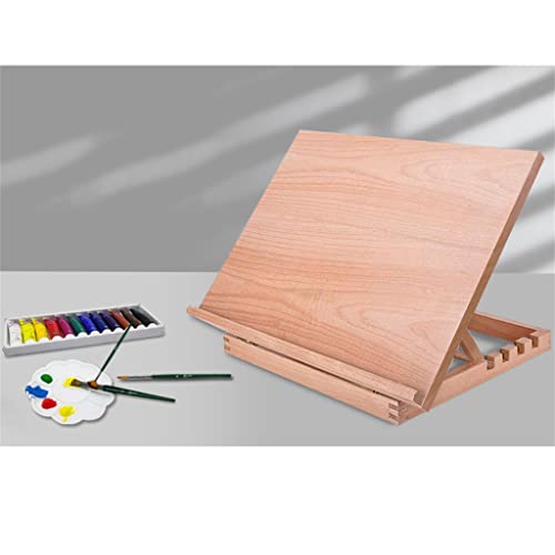 GYBBHia Zeichentisch aus Holz, A3, tragbar, Skizzieren, Bücherregal, Ständer, Tischplatte, Aquarell, Ölständer, Kunstbedarf zum Malen GYBBHia Zeichentisch aus Holz, A3, tragbar, Skizzieren, Bücherregal, Ständer, Tischplatte, Aquarell, Ölständer, Kunstbedarf zum Malen von GYBBHia
