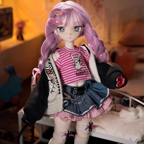 1/4 Süße BJD Doll 40cm Zweite Dimension Mädchen SD-Puppe Harz Kugelgelenkpuppe mit Komplettset Kleidung Schuhe Perücke Make-up Accessoires von GYHCB