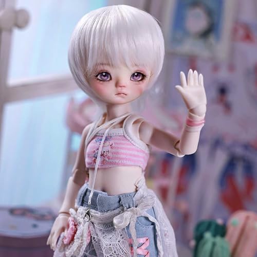 28 cm Süße BJD-Puppe 1/6 Mini SD-Puppe 11 Zoll Kugelgelenkpuppe mit Komplettset Kleidung Schuhe Perücke Make-up Zubehör, Mädchen von GYHCB