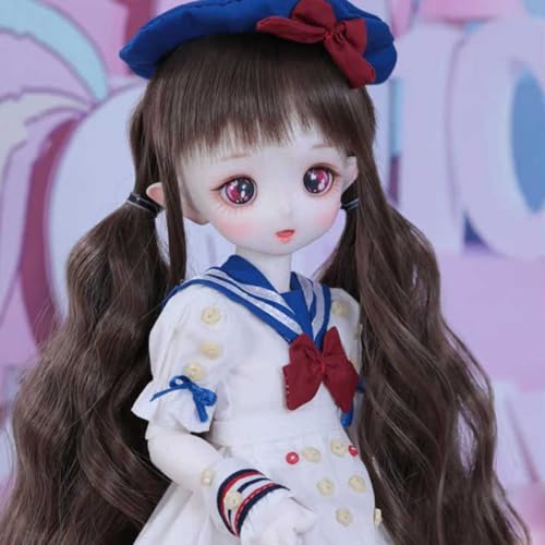 37cm College-Stil BJD-Puppe 1/4 Niedlich SD-Puppen 14,56 Zoll Ball Jointed Doll Action Figure mit Komplettset Kleidung Schuhe Perücke Make-up von GYHCB