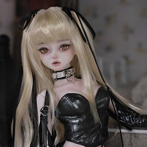 BJD Dolls 1/4 44.5cm Ball Jointed Doll Mode Lange Glatte Blonde SD-Puppe mit Kleidung Schuhen Make-up, Bestes Geburtstagsgeschenk von GYHCB