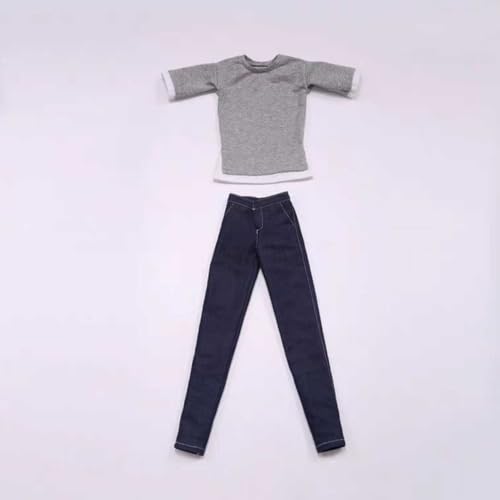 Mode BJD-Kleidung Graues T-Shirt + Jeans 1/3 BJD-Puppenkleidung Puppenzubehör (Nur Kleidung, Puppe Nicht Enthalten) von GYHCB