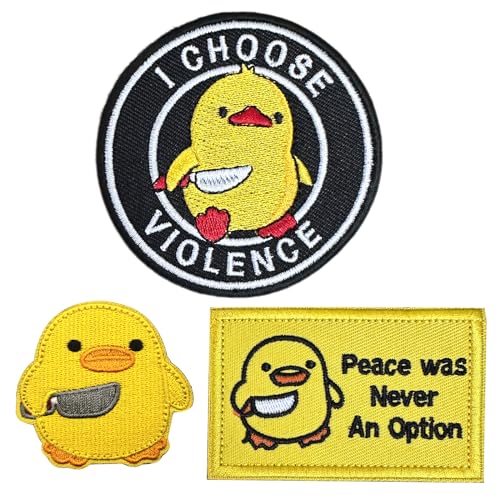 GYHWOFUL 3 Stüke Lustig Patches Klett, Patch für Enten, Militär Klett Patch für Jungen, Mädchen, Jacken, Rucksäcke, Geschenke von GYHWOFUL