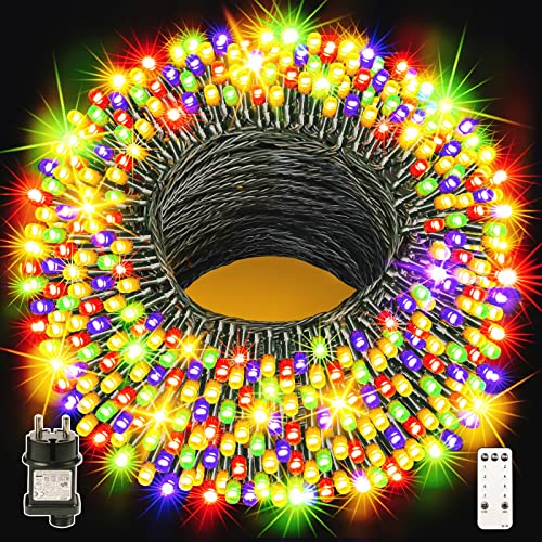 GYLEFY 100M Lichterkette Außen Weihnachtslichterkette 800LED mit Fernbedienung 8 Modi,Wasserdichte LED Lichterkette für Weihnachtsdekoration,Bunt von GYLEFY