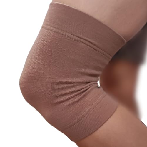 GYOUNG Set 2 Stück/Paar elastische Kniebandage aus Wolle, Kniestütze für Herren/Damen, Kompressionsbandage, Linderung bei Rheuma, Gelenkschmerzen, Erholung nach Verletzungen, Sand, Größe 1 von GYOUNG