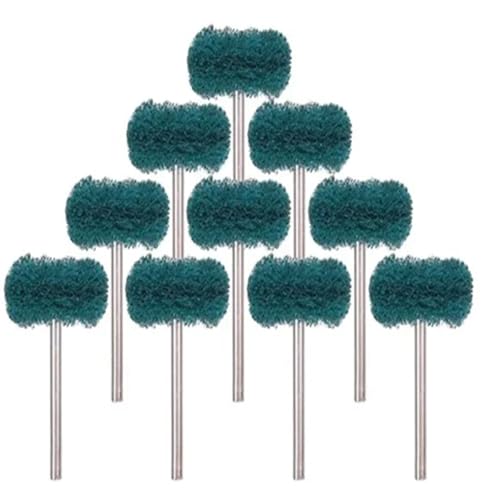 GYQIZSS 10 Stück Mini-Bohrer-Schleifbürste, Nylon-Polierscheibe mit 3 mm/2,35 mm Schaft for Drehwerkzeug-Zubehör-Set von GYQIZSS