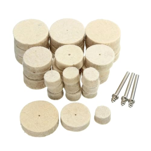 GYQIZSS 33 stücke Wollfilz Polieren Rad Tuch Polieren Disc Schmuck Spiegel Schleifen Pads 3mm Schaft for Bohrer Dreh Werkzeug von GYQIZSS